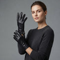 Buy Women's Pure Black Leather Gloves