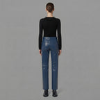 Women's Blue Leather Pant