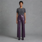 Women's Purple  Leather Pant