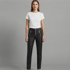 Women's Black Leather Pant