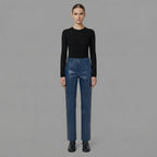 Women's Blue Leather Pant