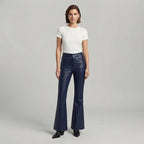 Women's Blue Leather Pant