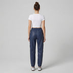 Women's Blue Leather Pant