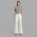 Women's White Leather Pant
