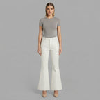 Women's White Leather Pant
