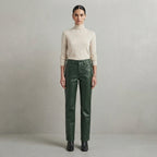 Women's Green Leather Pant