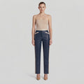 Women's Blue Leather Pant