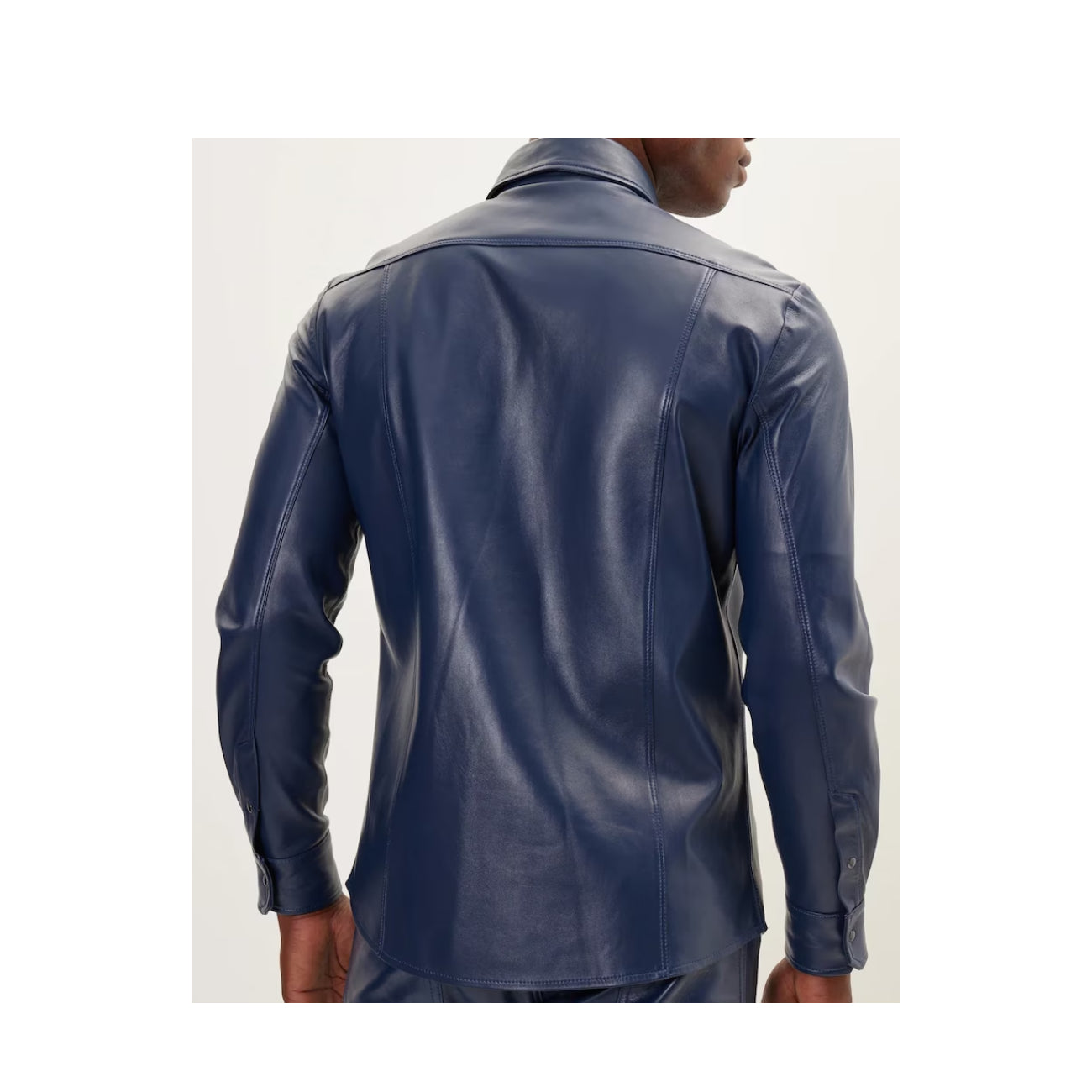 ECHTES blaues Lammlederhemd