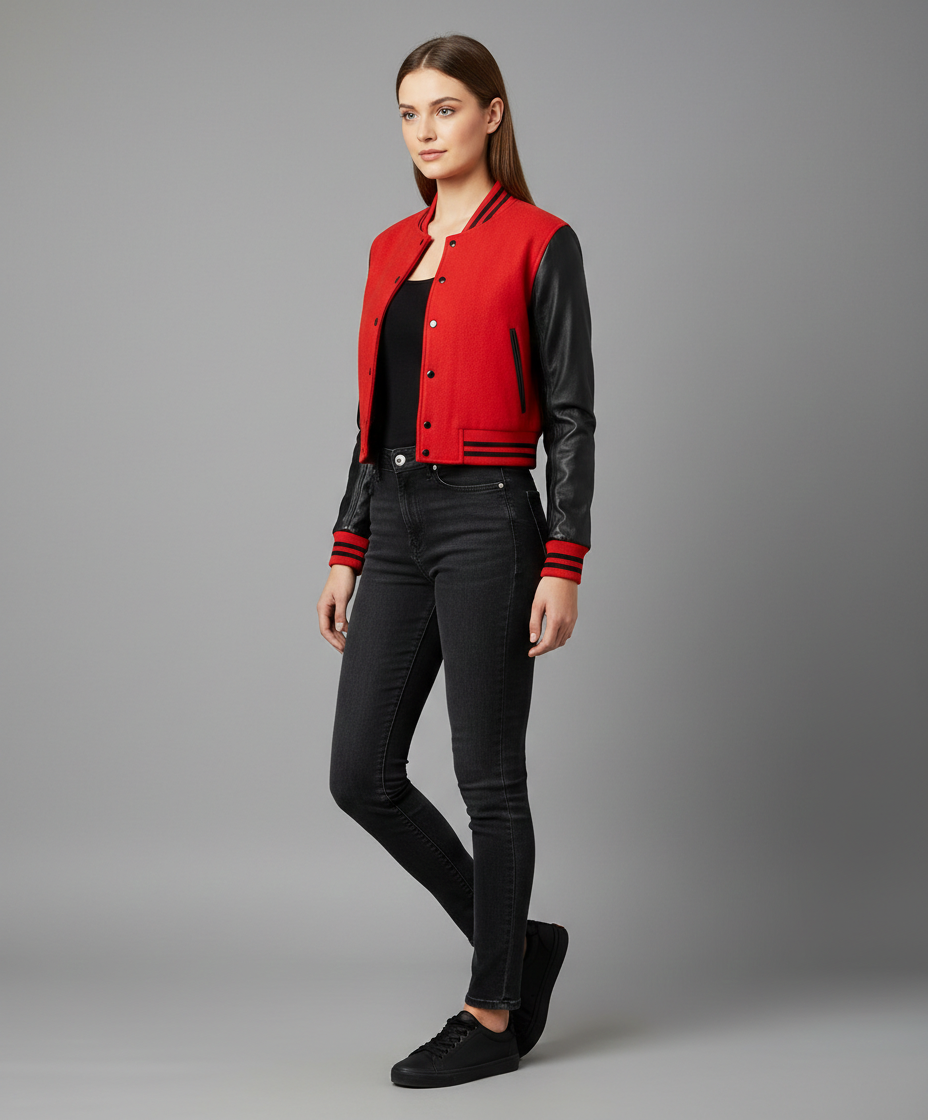 Women’s Red & Black Varsity Jacket