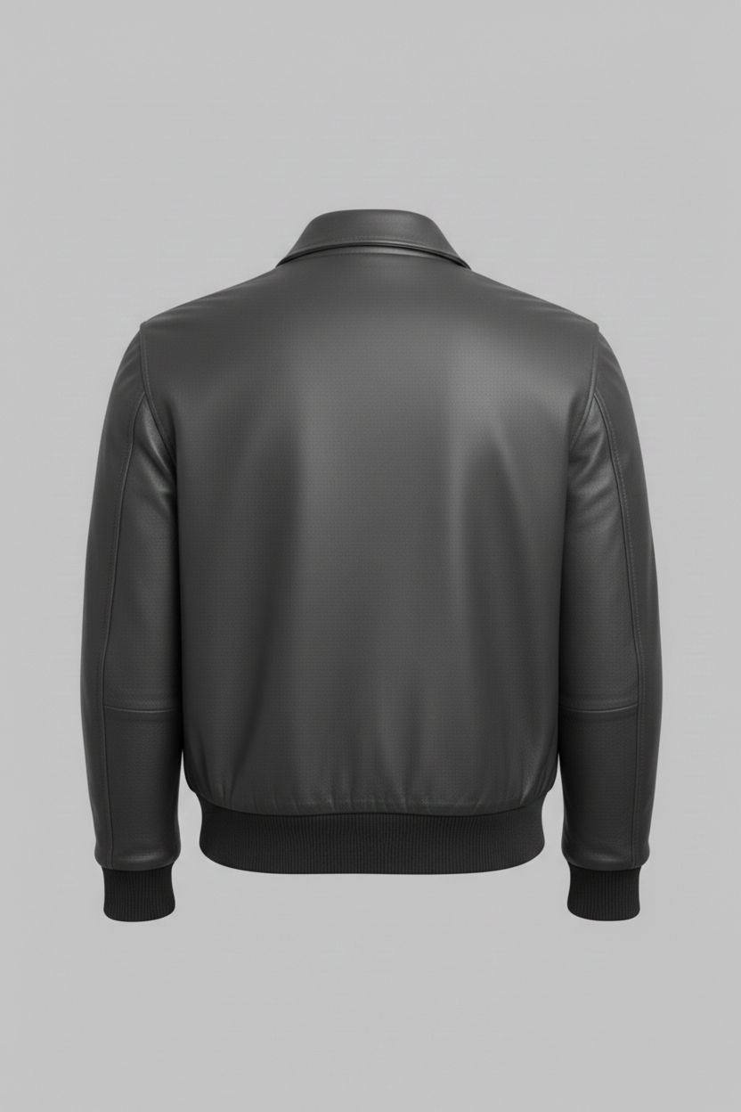 Leder Fliegerjacke Metropolitan Holzkohlegrau – Aviator-Stil