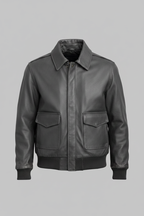 Leder Fliegerjacke Metropolitan Holzkohlegrau – Aviator-Stil