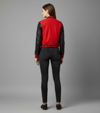 Damen Collegejacke Rot & Schwarz