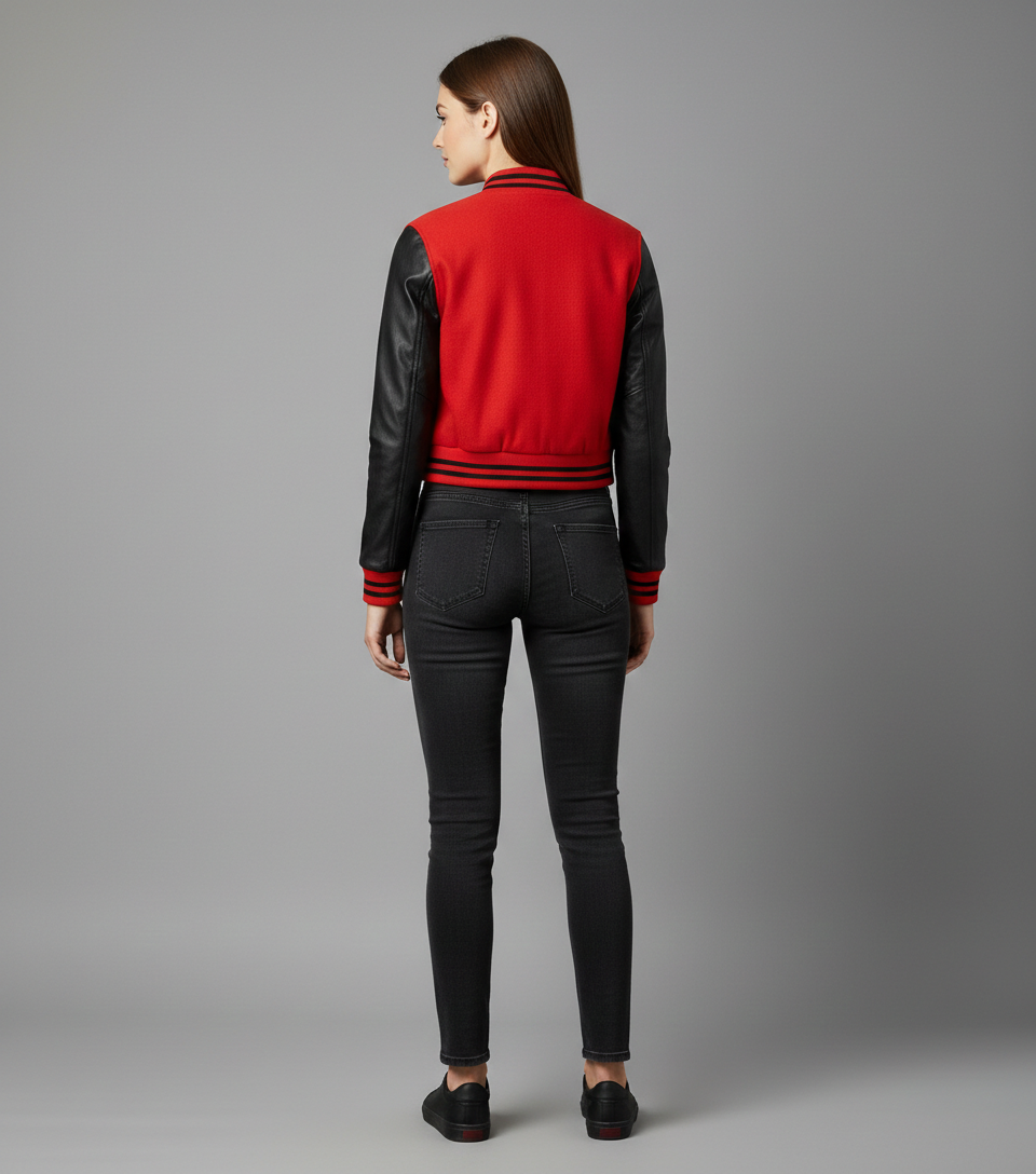Women’s Red & Black Varsity Jacket