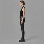 Women's Black Leather Pant