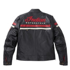Genuine Indian Motorcycle Freeway Jacket Black Red New Leather Outlet