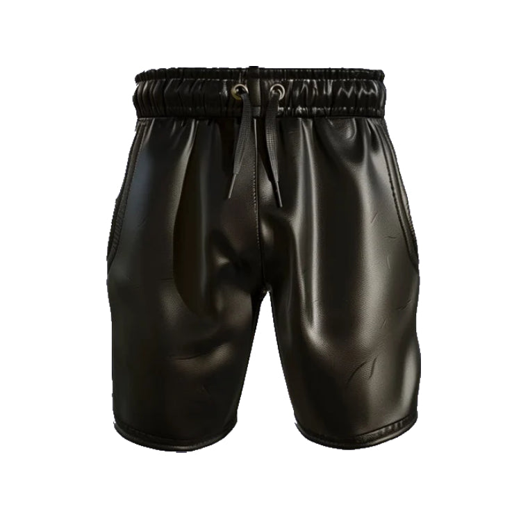 Genuine Leather Men Black Shorts - Leather Outlet
