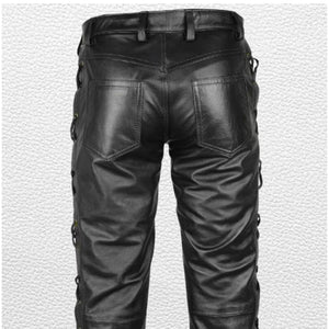 Genuine Sheep Leather Black Biker Pant Leather Outlet