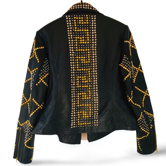 Handmade Studded Leather Jacket Leather Outlet