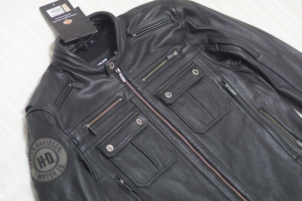 Harley-Davidson Herren Lederjacke Crossroad Schwarz