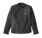 Harley-Davidson #1 Logo Men's Black Leather Biker Jacket