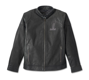 Harley-Davidson #1 Logo Men's Black Leather Biker Jacket
