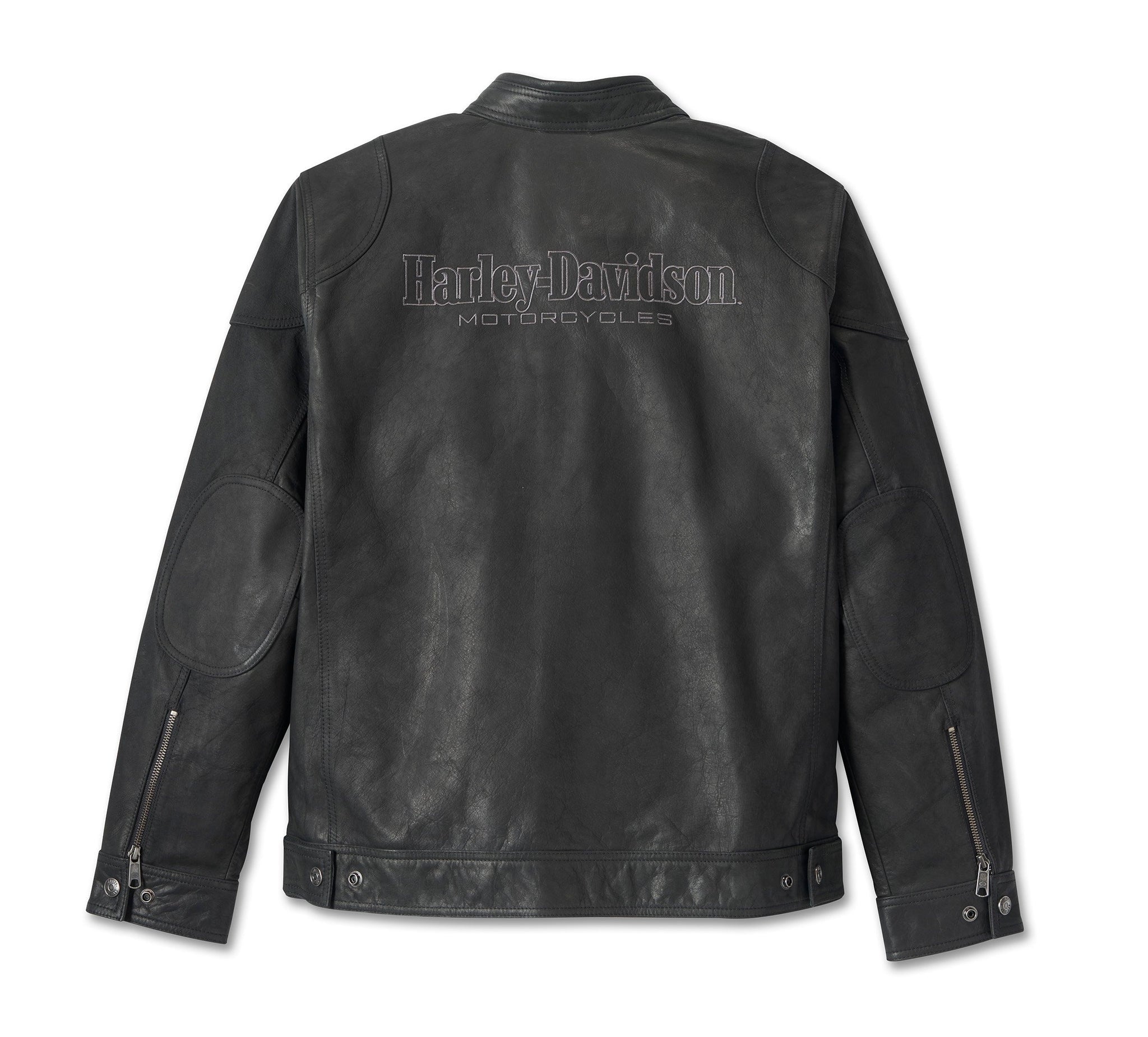 Harley-Davidson #1 Logo Men's Black Leather Biker Jacket