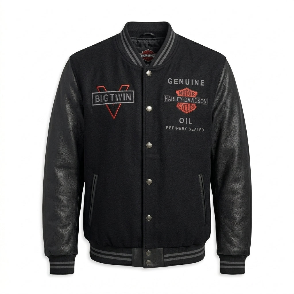 Harley-Davidson V-Twin Varsity Lederjacke für Herren