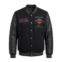 Laden Sie das Bild in den Galerie-Viewer, Harley-Davidson V-Twin Varsity Lederjacke für Herren
