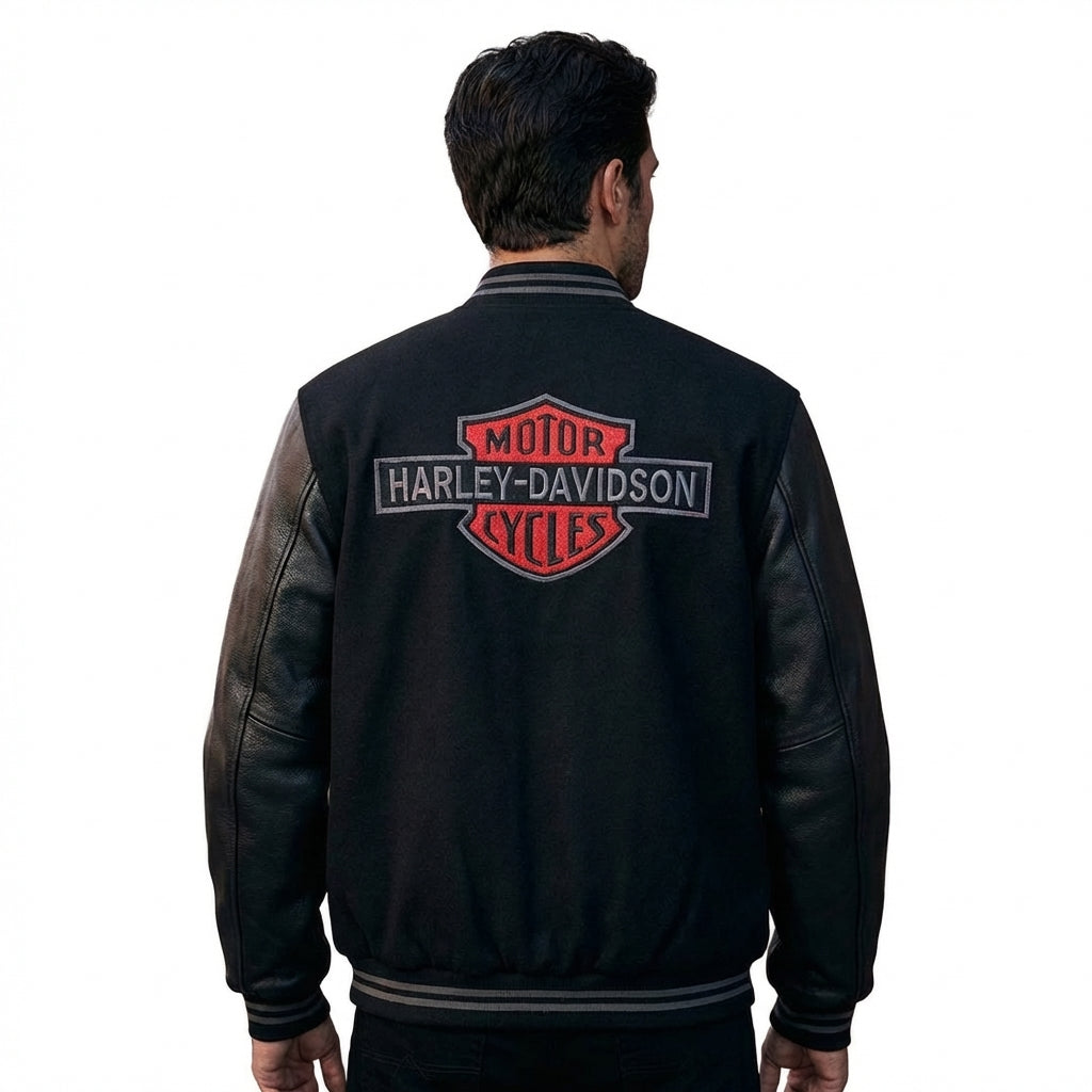 Harley-Davidson V-Twin Varsity Lederjacke für Herren