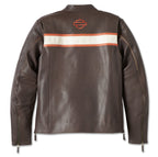 Harley-Davidson Victory Lane Brown Café Racer Leather Jacket