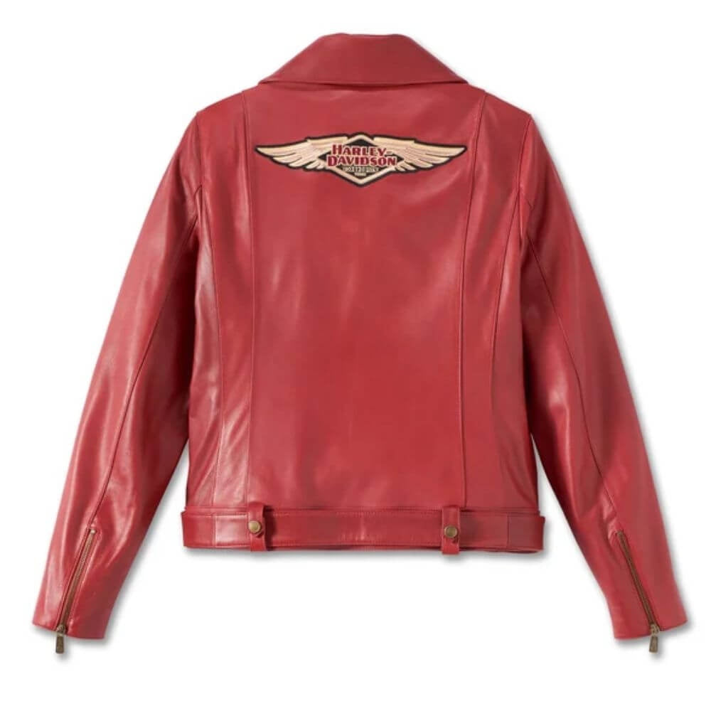 Harley-Davidson Damen 120-jähriges Jubiläum Klassische Biker-Lederjacke