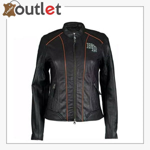 Harley-Davidson Women's Embroidered Leather Biker Jacket