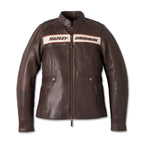 Harley-Davidson Damen Victory Lane Motorradjacke aus schwarzem Leder