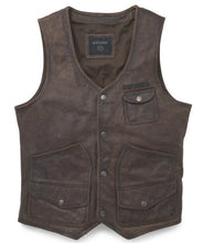 Load image into Gallery viewer, Harley-Davidson Men&#39;s Bremen Black Leather Biker Vest
