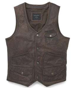 Harley-Davidson Men's Bremen Black Leather Biker Vest