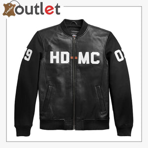 Harley Davidson HD MC Mixed Media Bomber Jacket