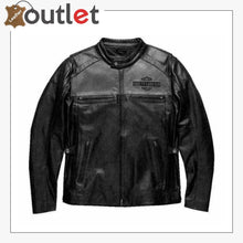 Load image into Gallery viewer, Harley Davidson Men&#39;s VOTARY Black Gray Leather Jacket
