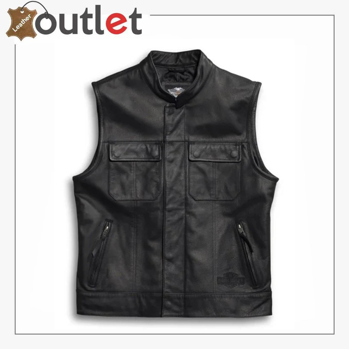Harley Davidson Herren Lederweste Foster Reflective