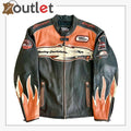 Harley Davidson Orange Screaming Eagle Lederjacke