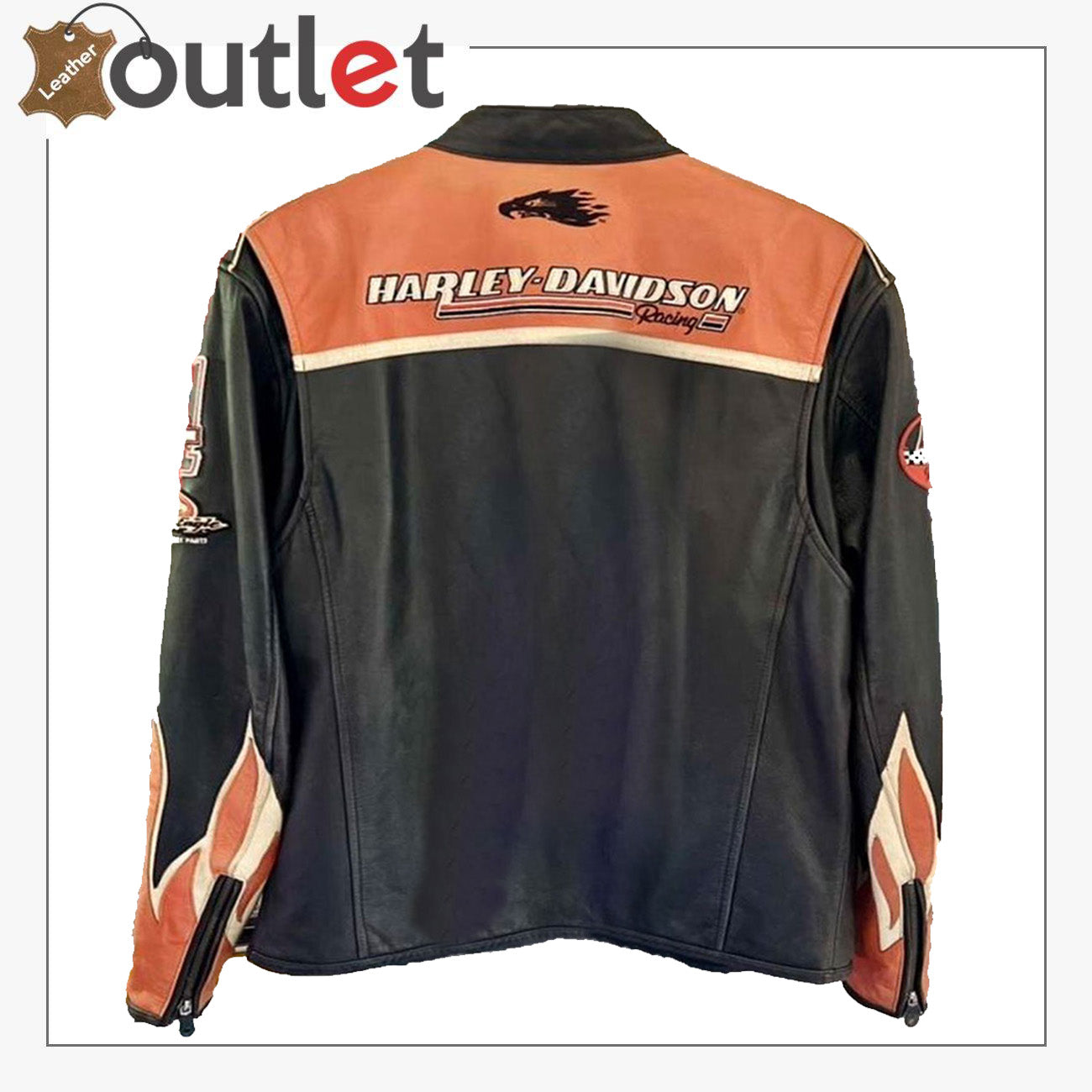 Harley Davidson Orange Screaming Eagle Lederjacke