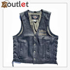 Harley Davidson Mens RELIC Wille G Skull Leather Vest