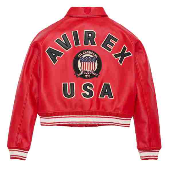 High Quality Fashion Bomber Red Avirex Jacket Leather Outlet