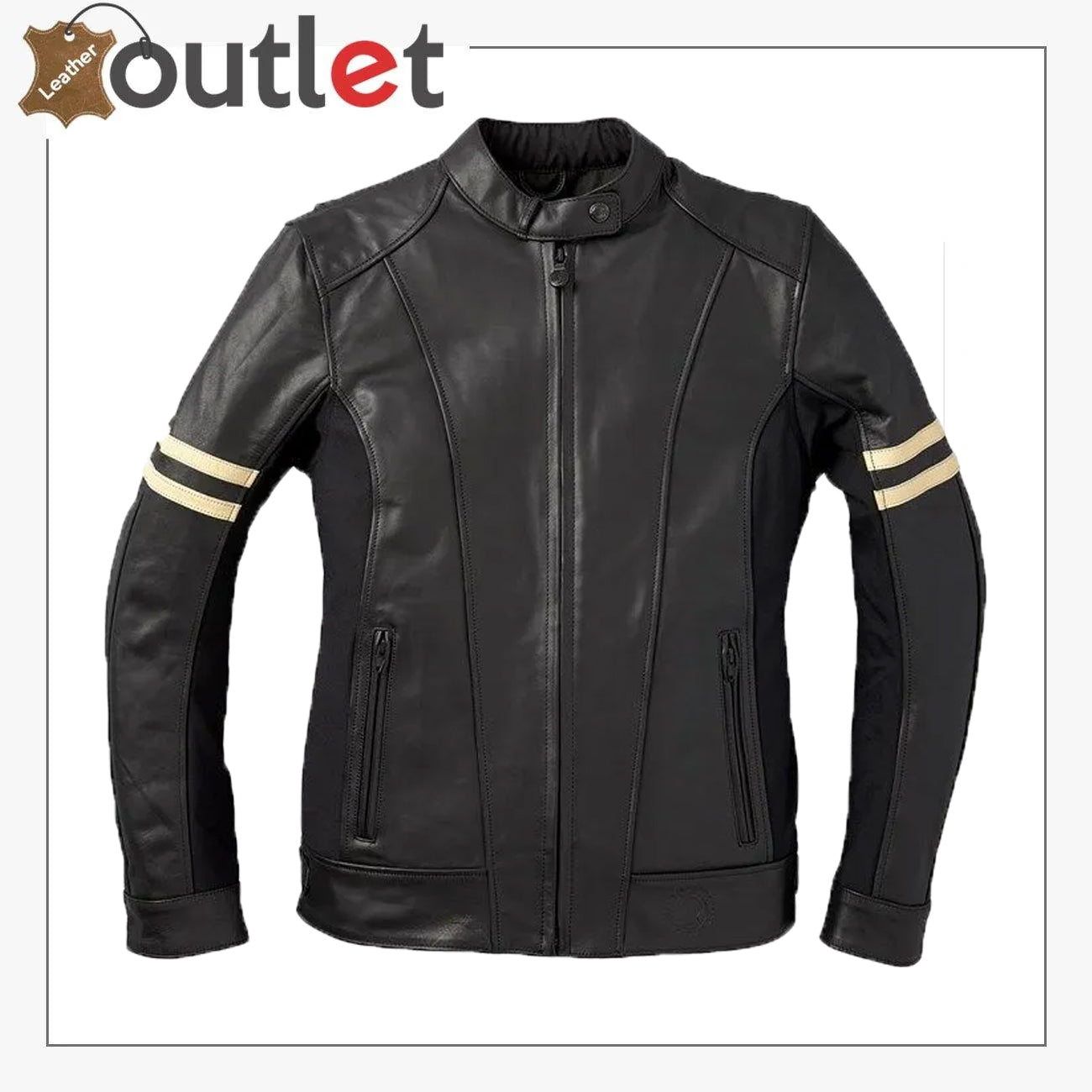 Indische Motorradjacke aus schwarzem Leder