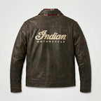 Herren-Motorradjacke aus Leder mit Sternendetails – Hochwertige Biker-Performance-Ausrüstung