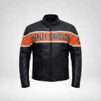 Herren-Lederjacke im Harley-Stil, schwarz, im Used-Look – Vintage Heritage Edition