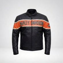 Load image into Gallery viewer, Men’s Harley-Style Distressed Black Leather Jacket – Vintage Heritage Edition
