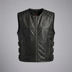 Titan-Flow Perforierte Motorradweste aus Leder – Atmungsaktiver Moto-Stil