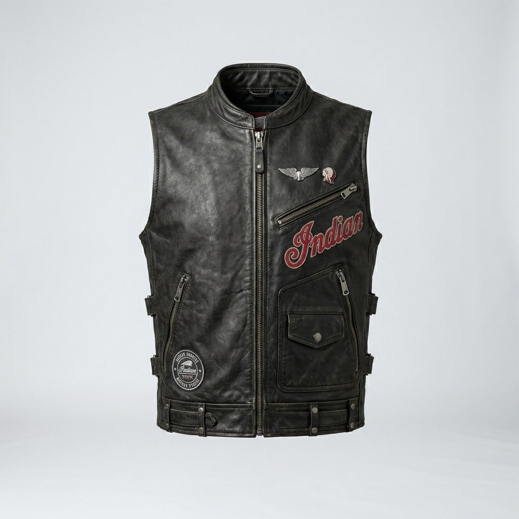 Indian Motorcycle Echtlederweste – Klassische Rider Edition