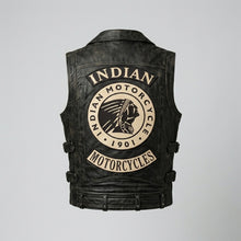 Laden Sie das Bild in den Galerie-Viewer, Indian Motorcycle Echtlederweste – Klassische Rider Edition
