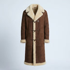 Kolby Brown Suede Shearling Long Coat – Premium Winter Overcoat